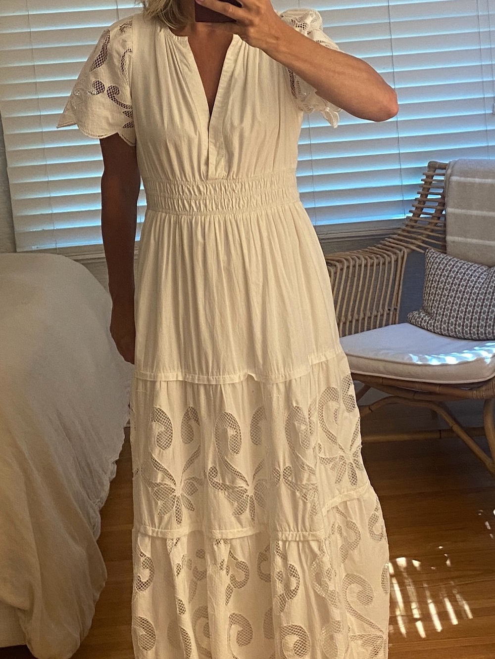 Anthropologie White Eyelet Maxi Dress - Picture 4 of 4
